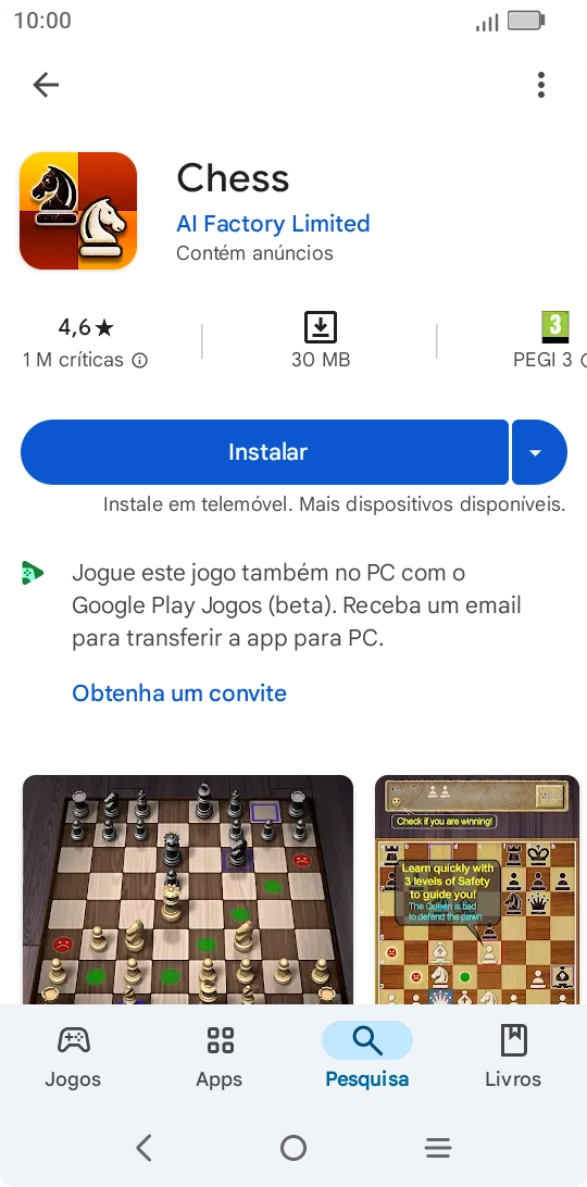 Prima Instalar e siga as indicações no ecrã para instalar a app.