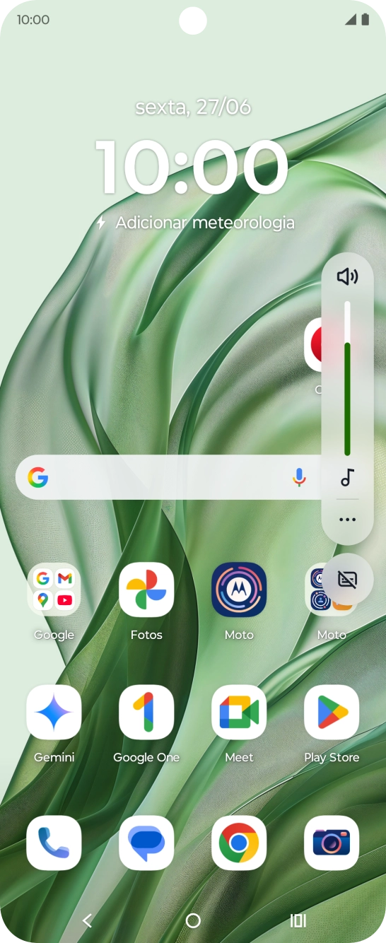 Prima o ícone de perfil as vezes necessárias para ativar ou desativar o perfil silencioso.