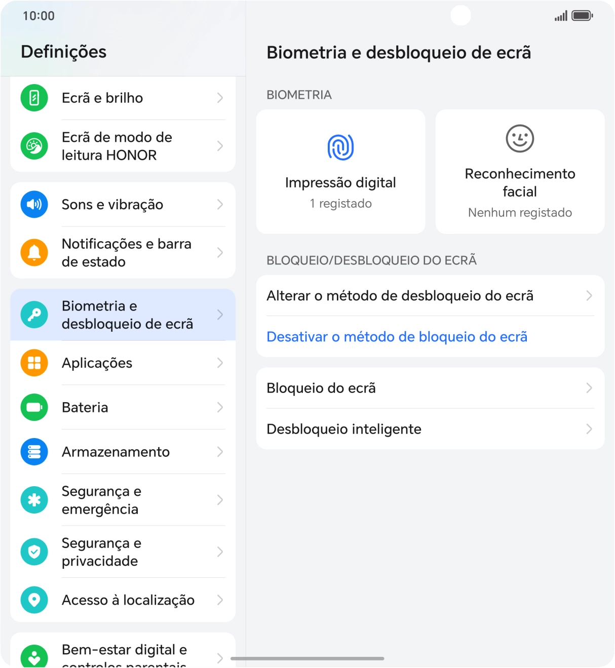 Prima Desativar o método de bloqueio do ecrã e introduza o código adicional de bloqueio do telefone que criou anteriormente.