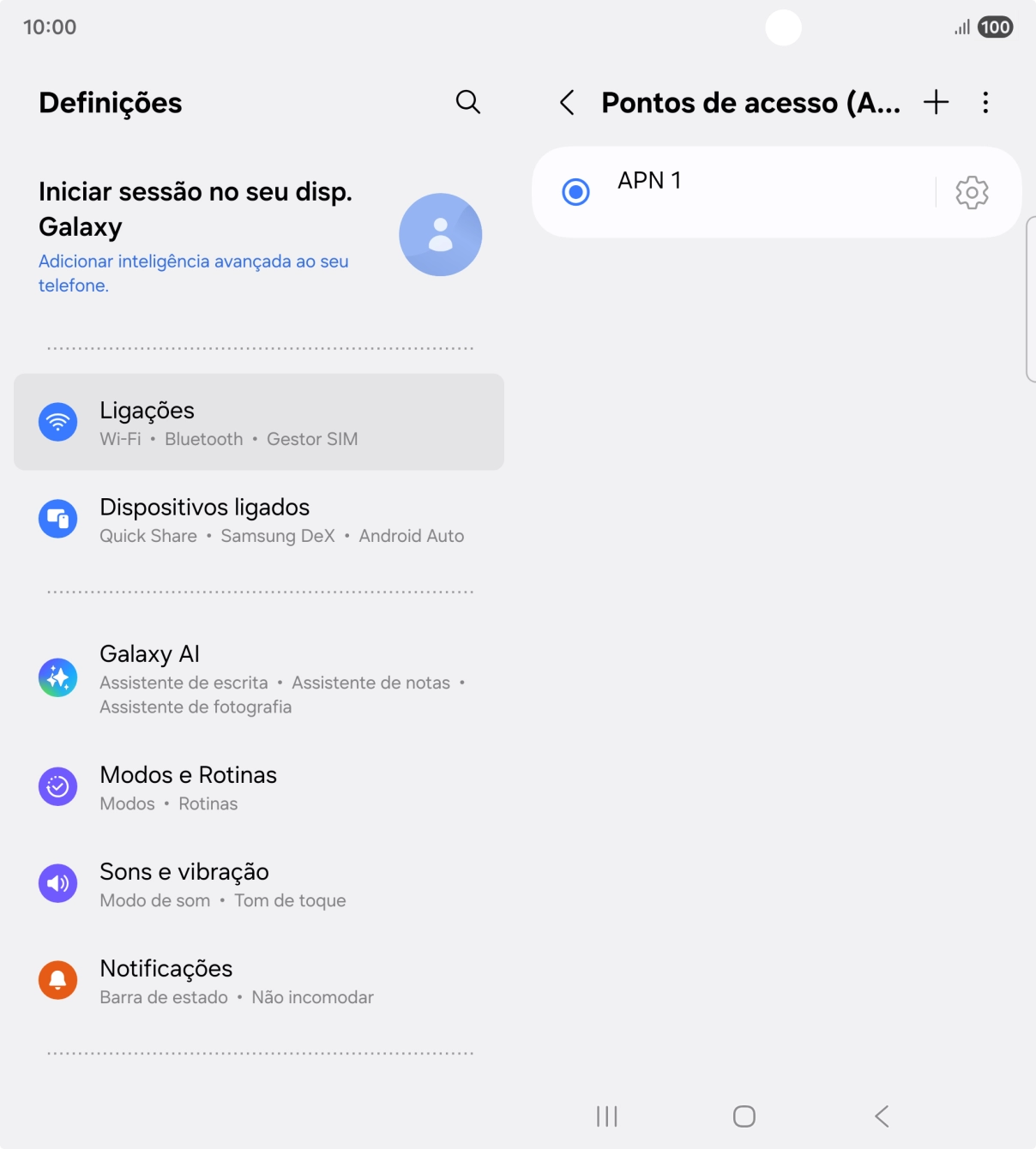 Prima o ícone para adicionar.