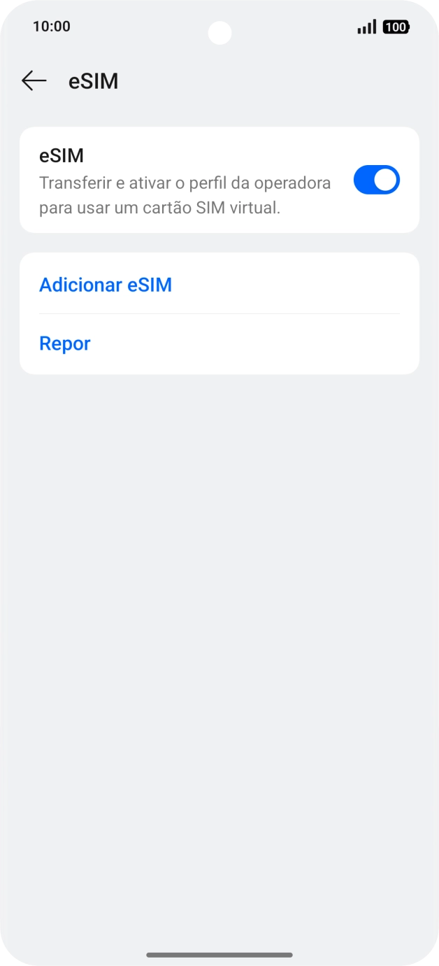 Prima Adicionar eSIM.
