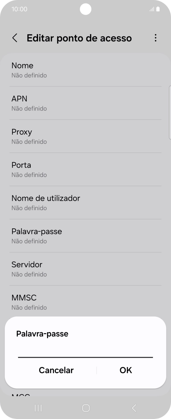 Introduza vodafone e prima OK.