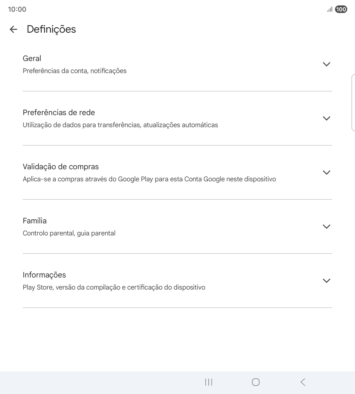 Prima Preferências de rede.
