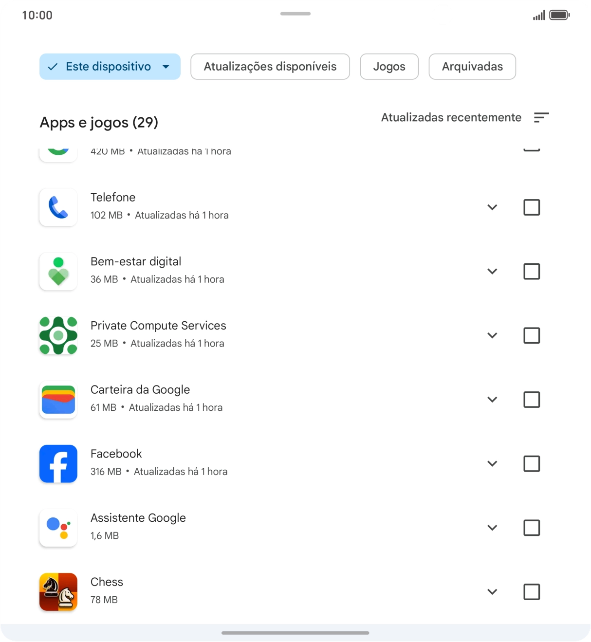 Prima a app pretendida.