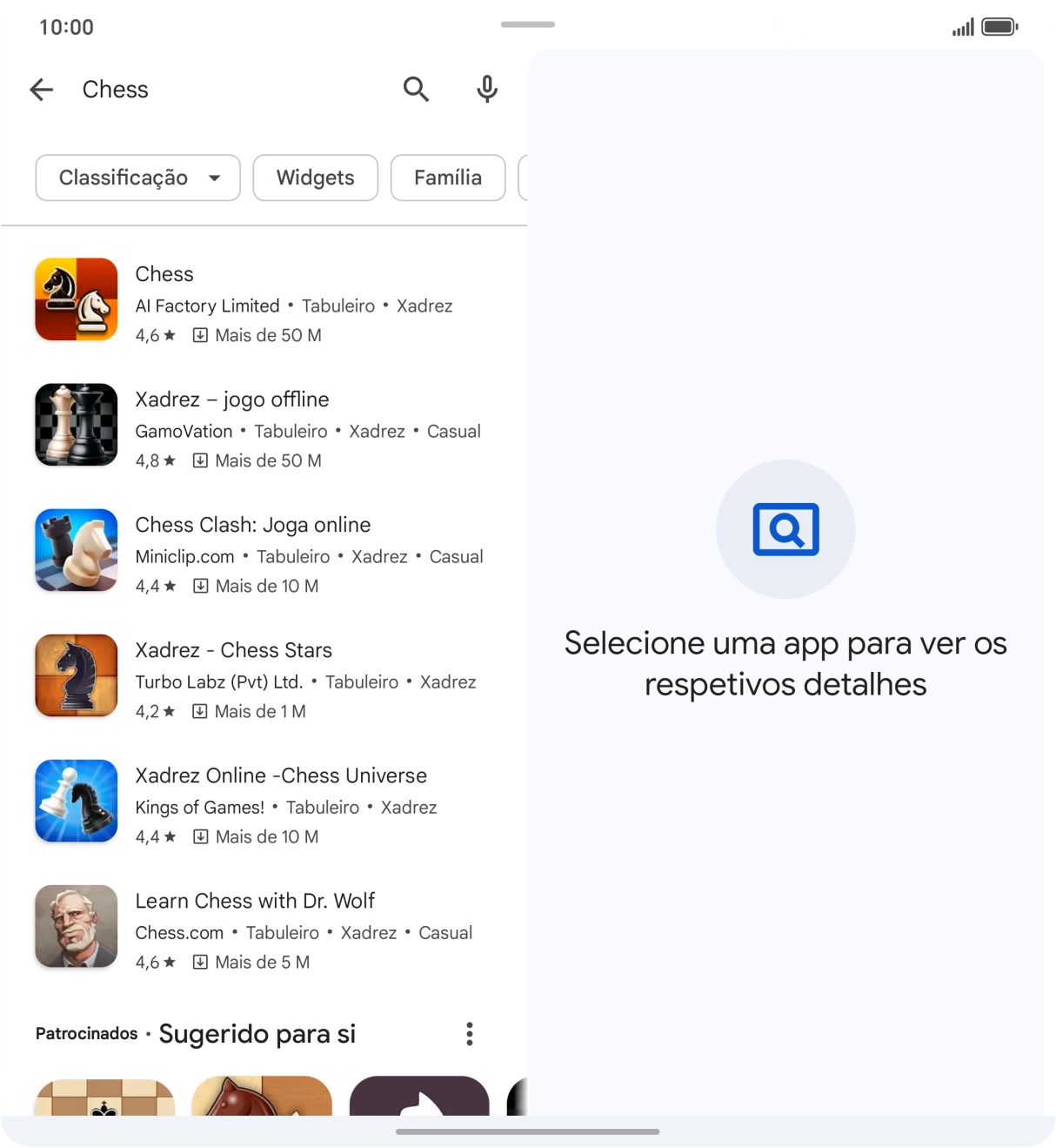 Prima a app pretendida.