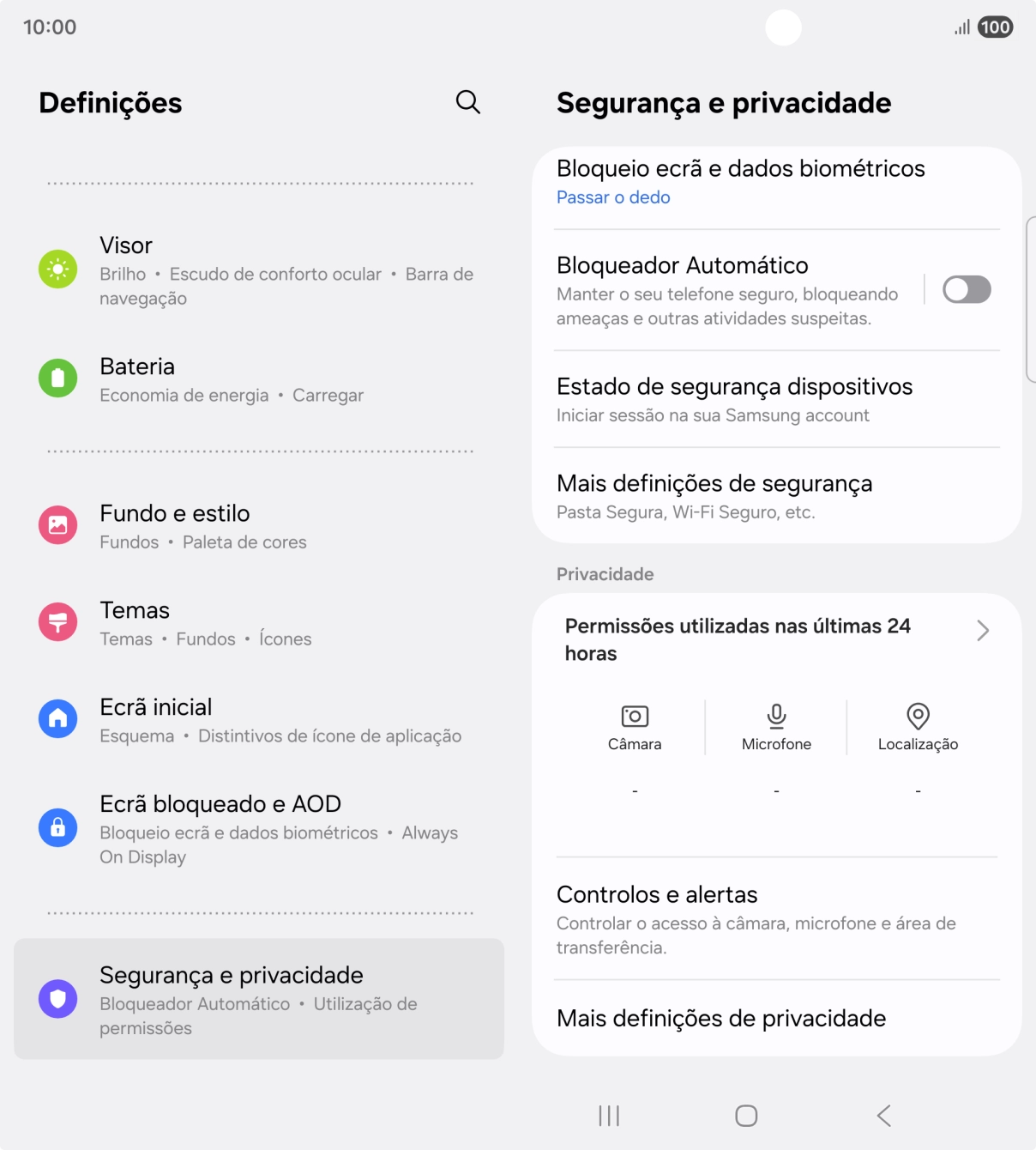 Prima Mais definições de segurança.