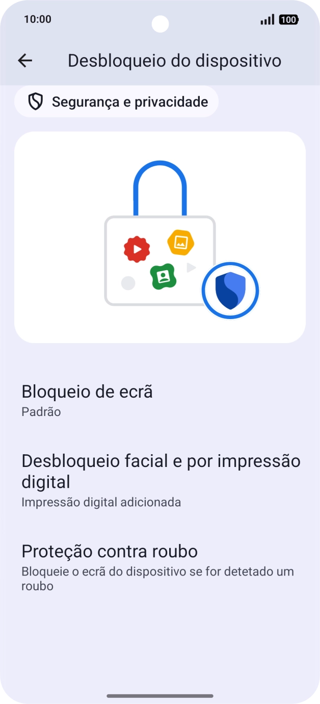 Prima Bloqueio de ecrã e introduza o código adicional de bloqueio do telefone que criou anteriormente.