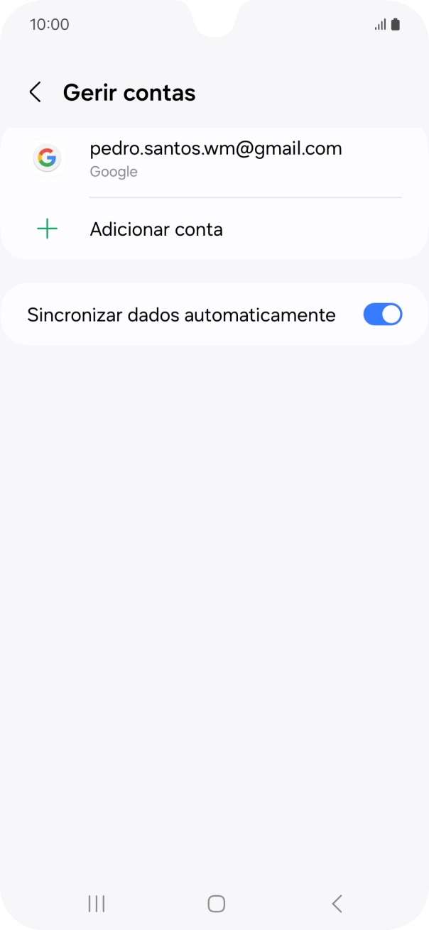 Prima Adicionar conta.