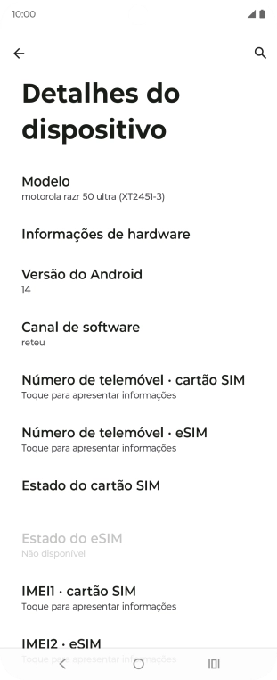 Prima IMEI1 - cartão SIM.