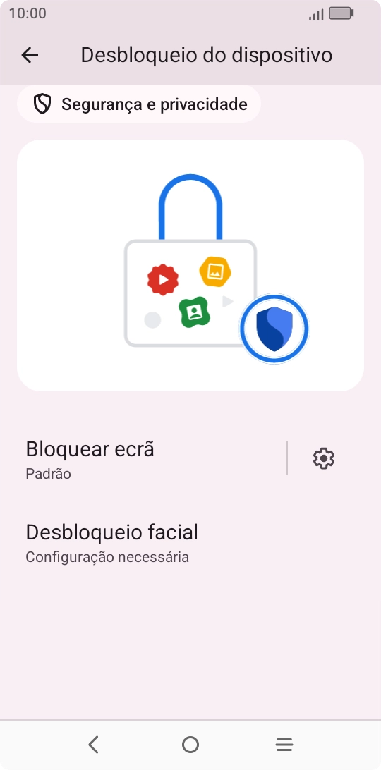 Prima Bloquear ecrã e introduza o código adicional de bloqueio do telefone que criou anteriormente.