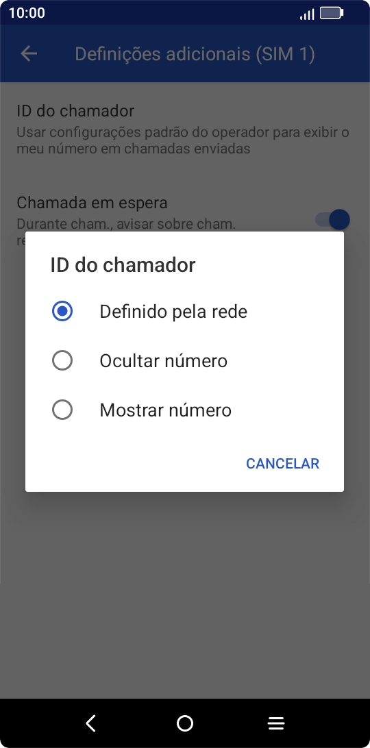 Prima Mostrar número para ativar a visualização do seu número.