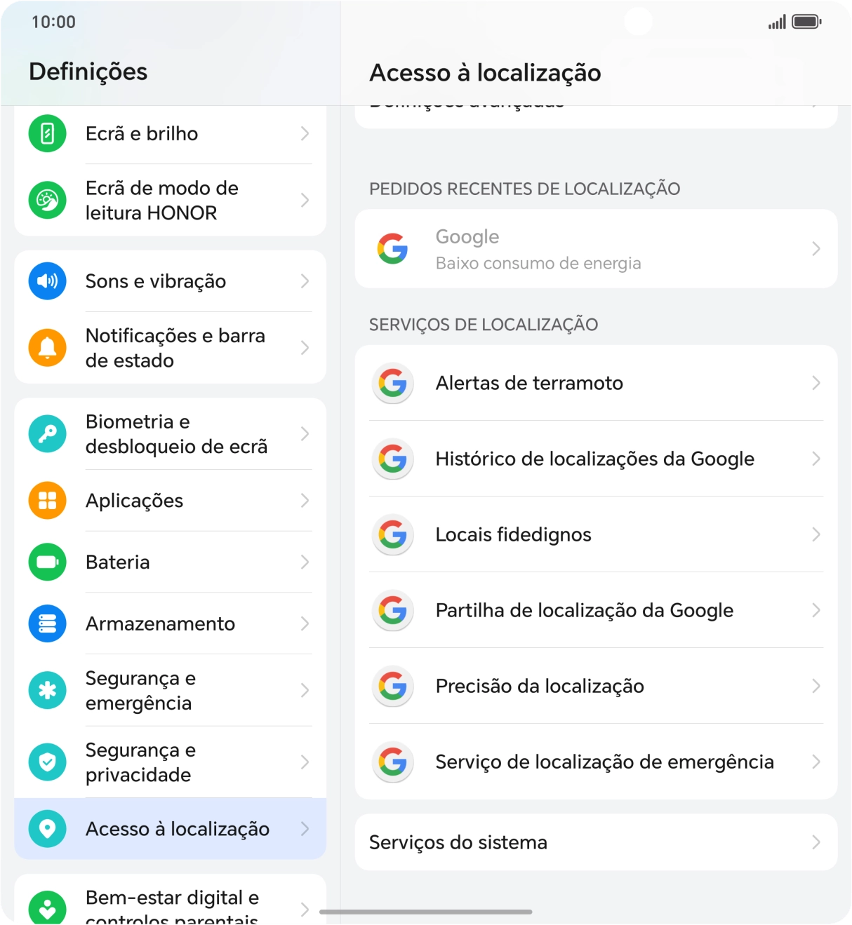 Prima Precisão da localização.
