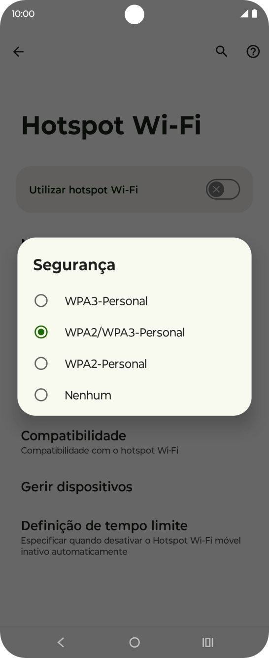 Prima WPA3-Personal para proteger o hotspot Wi-Fi com uma password.