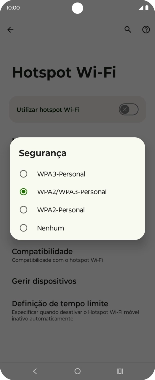 Prima WPA3-Personal para proteger o hotspot Wi-Fi com uma password.