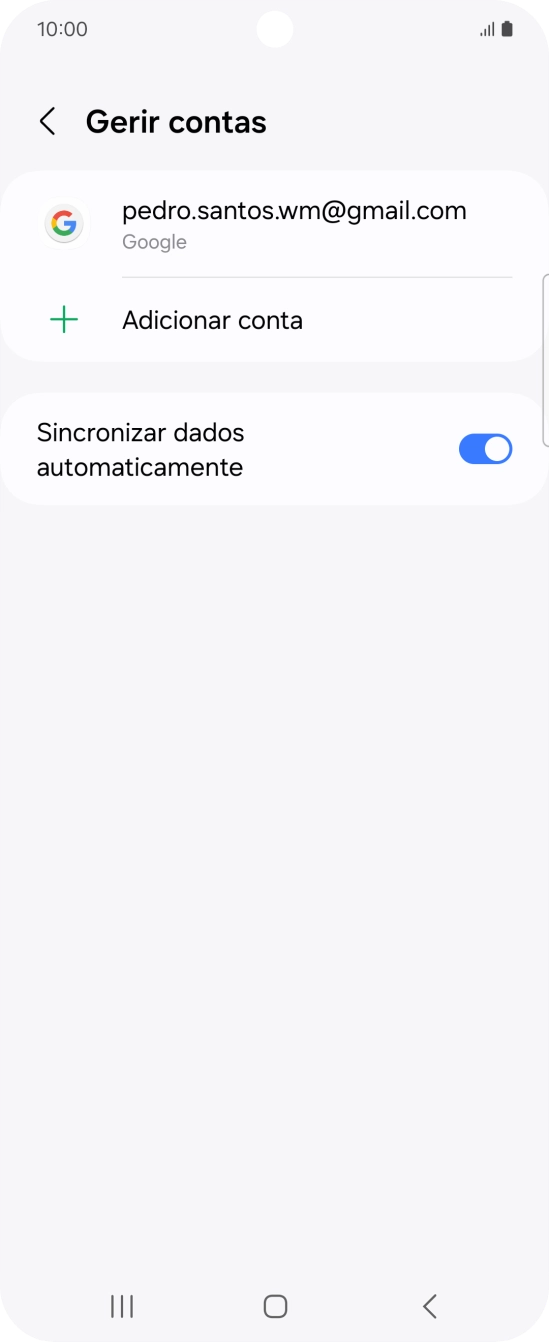 Prima Adicionar conta.