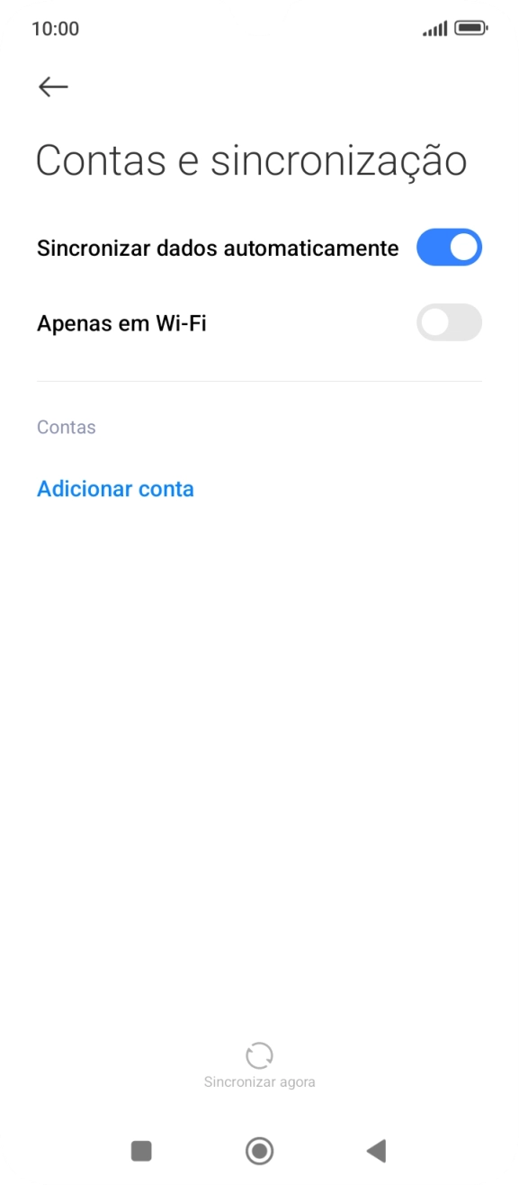 Prima Adicionar conta.
