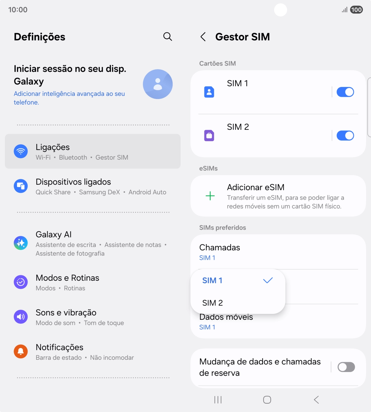 Prima o plano pretendido.
