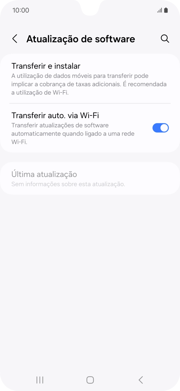 Prima Transferir e instalar. Se existir uma nova versão de software disponível, será agora indicado no ecrã. Siga as indicações no ecrã para atualizar o software do telefone.