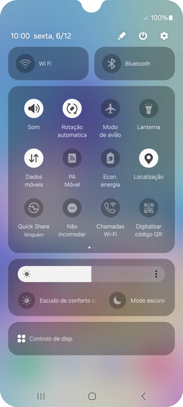 Prima o ícone de definições.