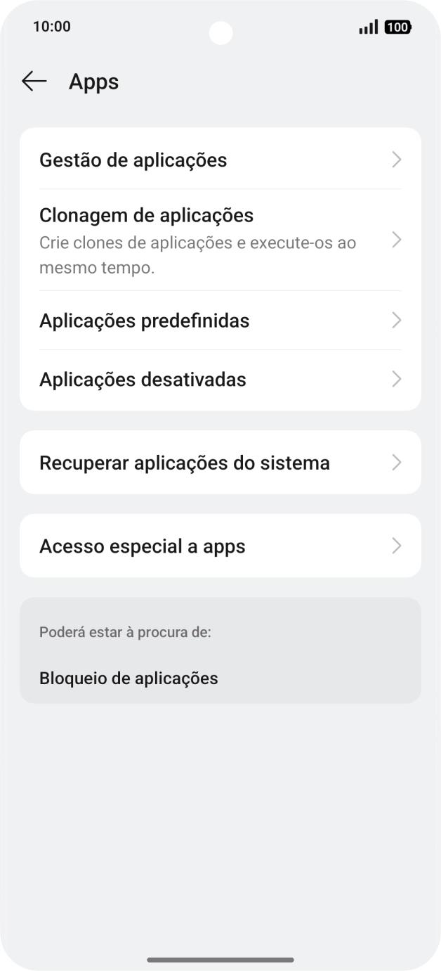 Prima Gestão de aplicações.