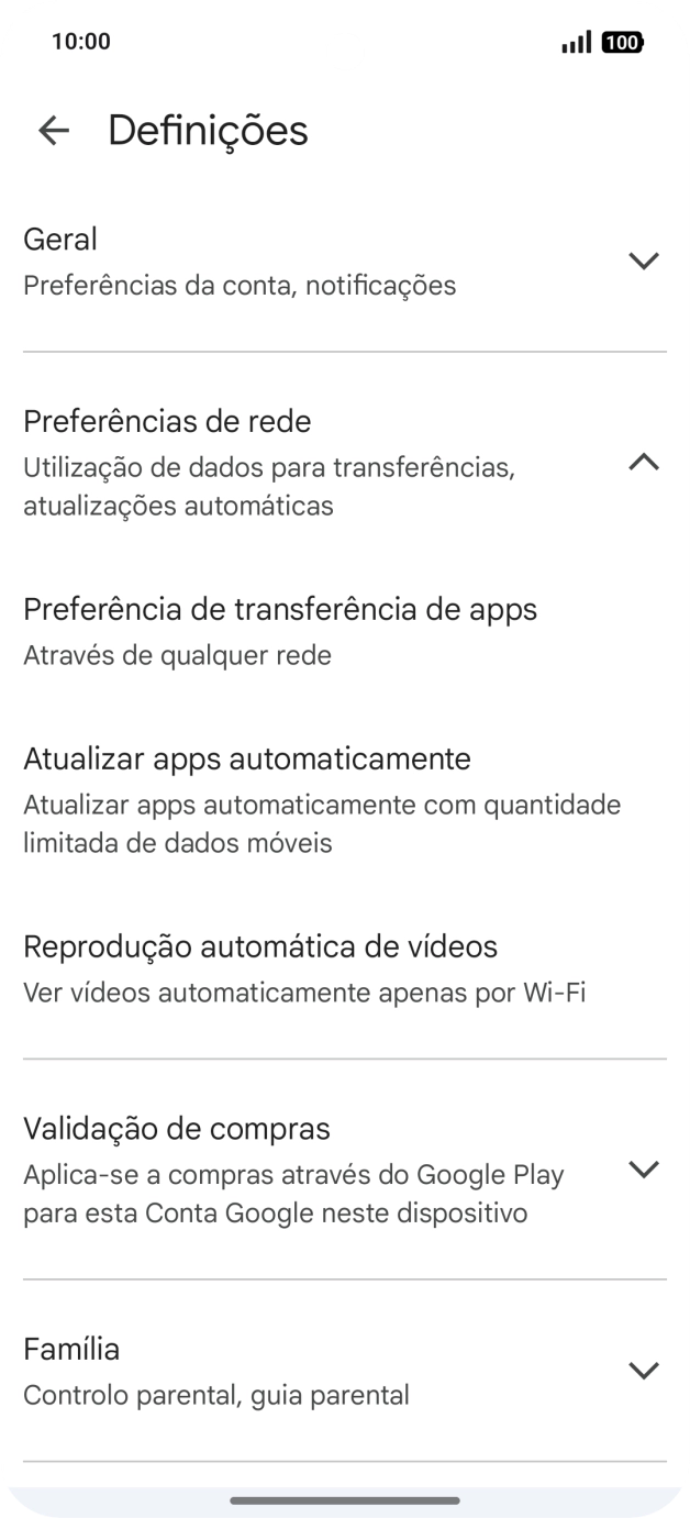 Prima Atualizar apps automaticamente.