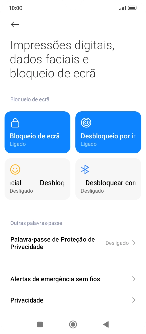 Prima Bloqueio de ecrã.