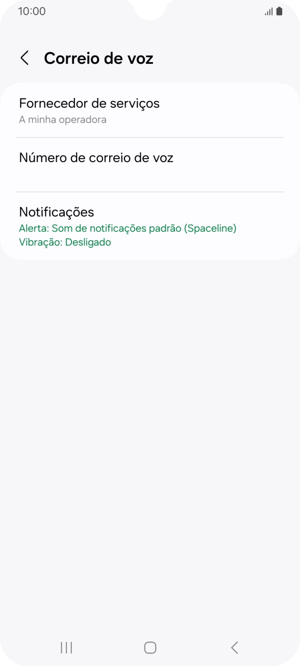 Prima Número de correio de voz.