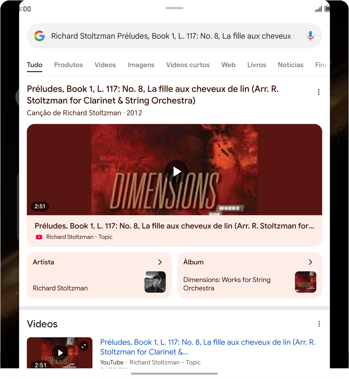 Siga as indicações no ecrã  para utilizar os resultados da pesquisa.