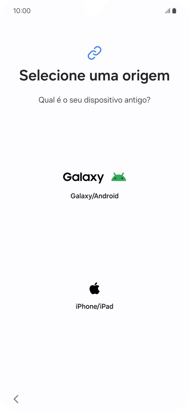 Prima a definição pretendida e siga as indicações no ecrã para transferir conteúdo de outro telefone.