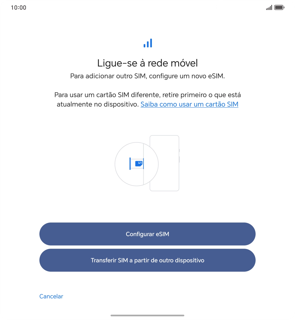 Prima Configurar eSIM.