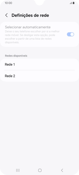 Prima a rede pretendida.