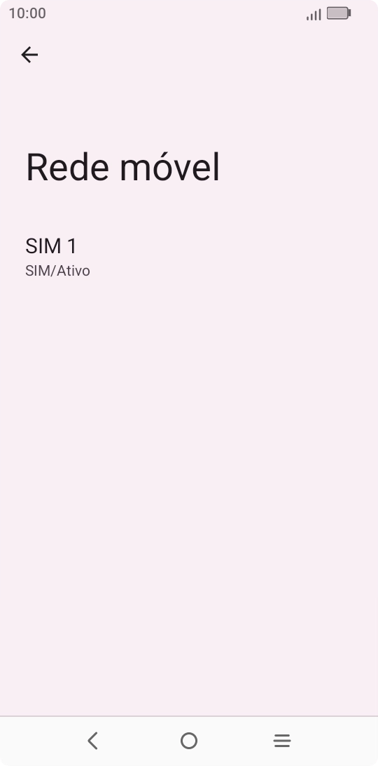 Prima o nome do cartão SIM.