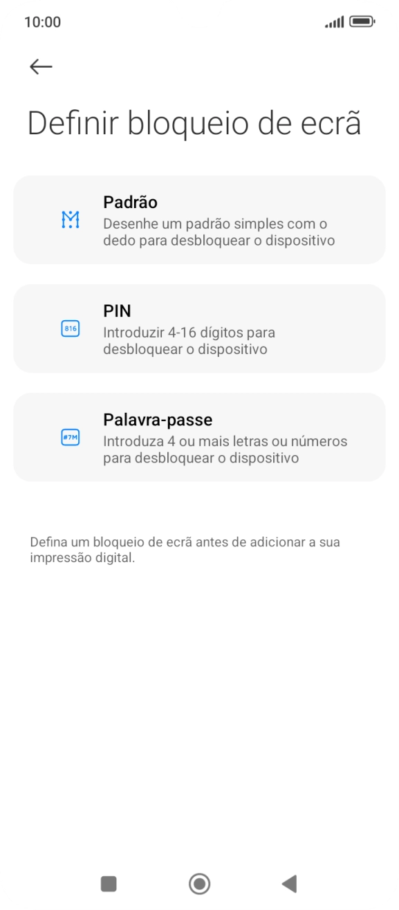 Prima o código de bloqueio do telefone pretendido.