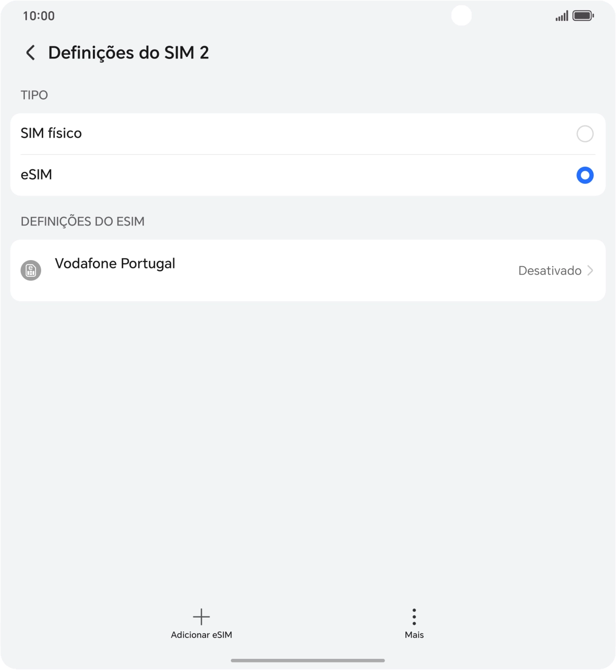 Prima o plano pretendido.