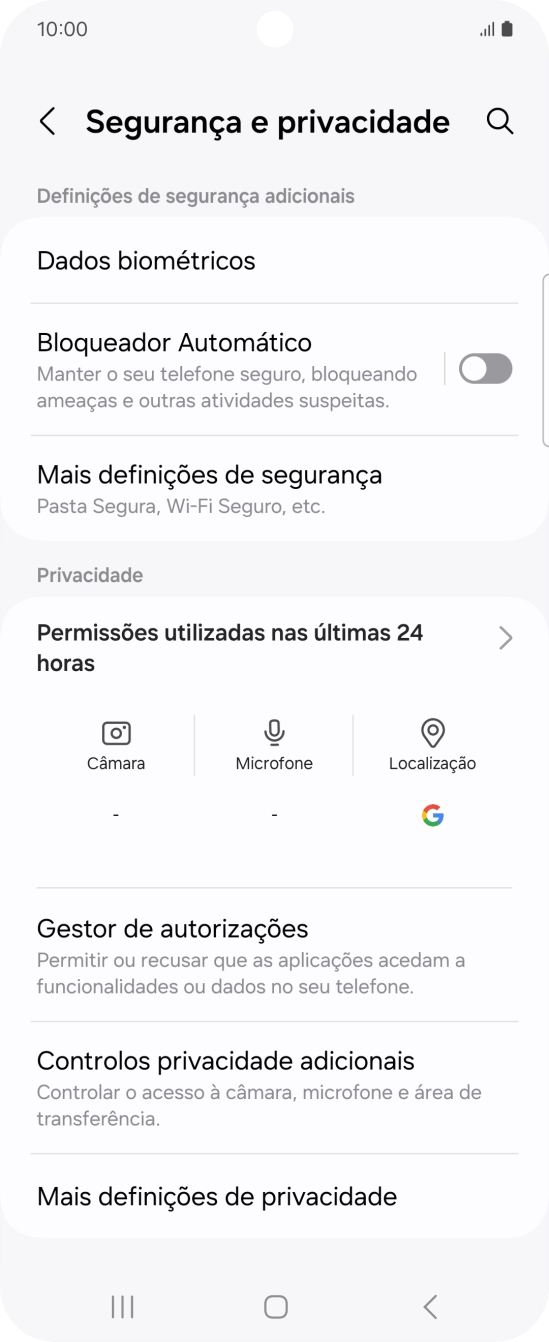 Prima Mais definições de segurança.