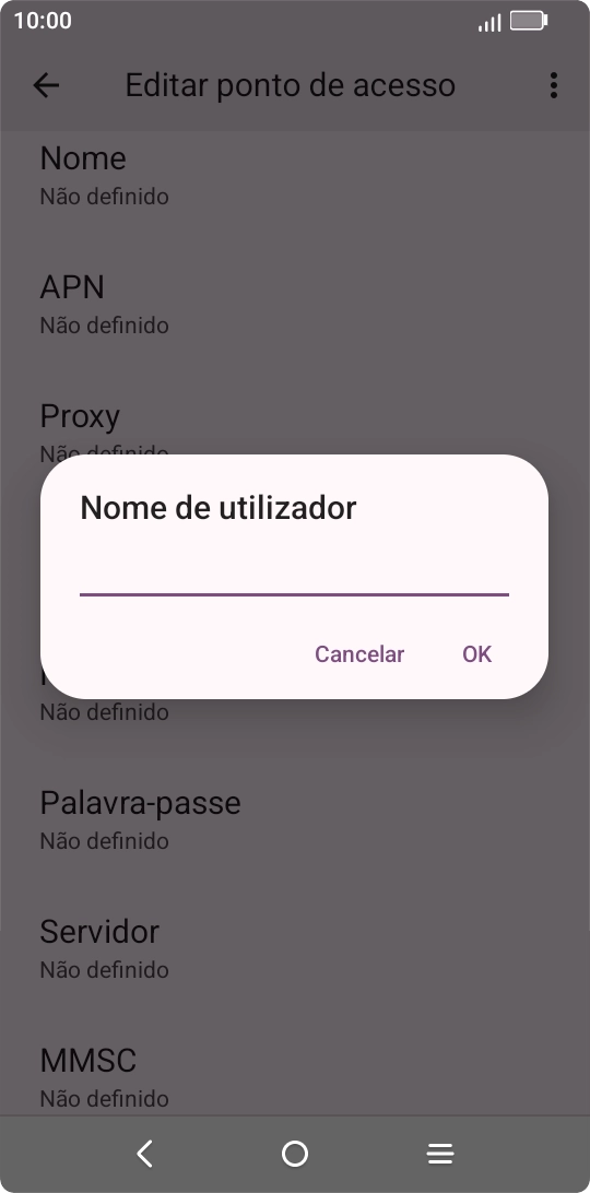 Introduza vodafone e prima OK.