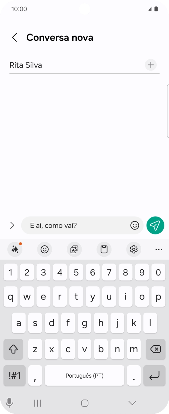 Crie uma nova mensagem e escreva o texto pretendido.
