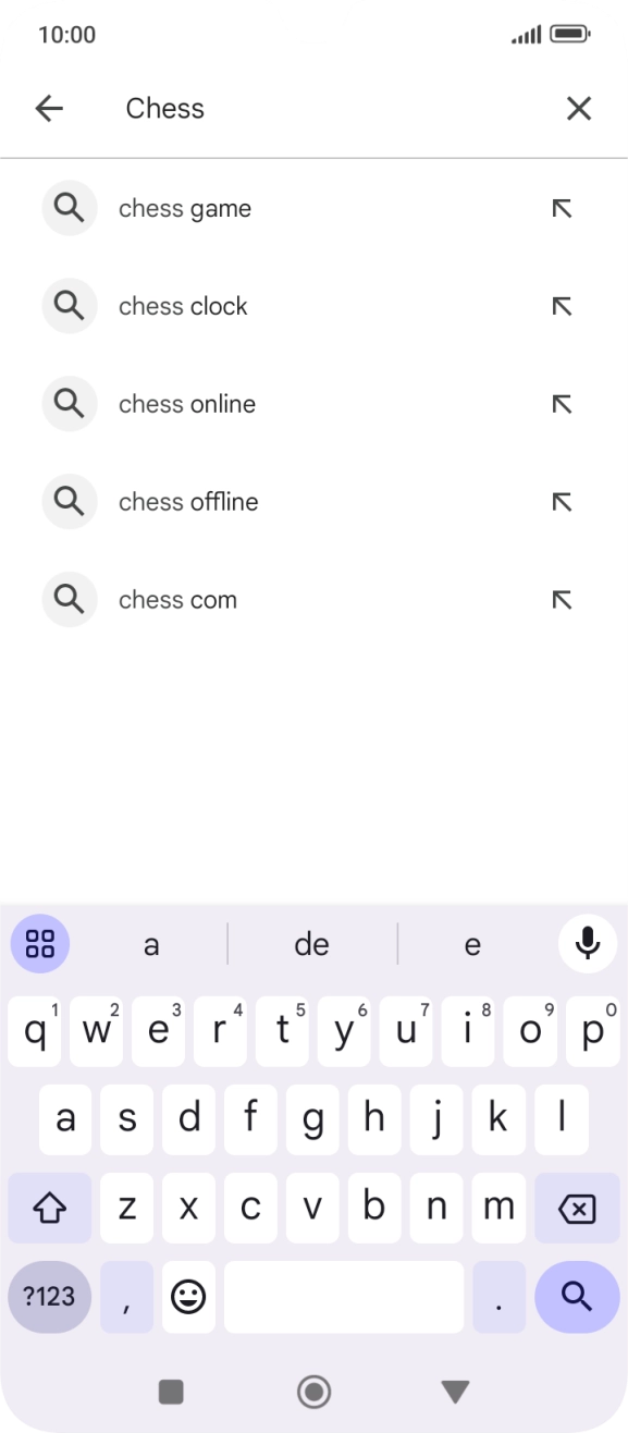 Introduza o nome ou categoria da app pretendida e prima o ícone para pesquisar.