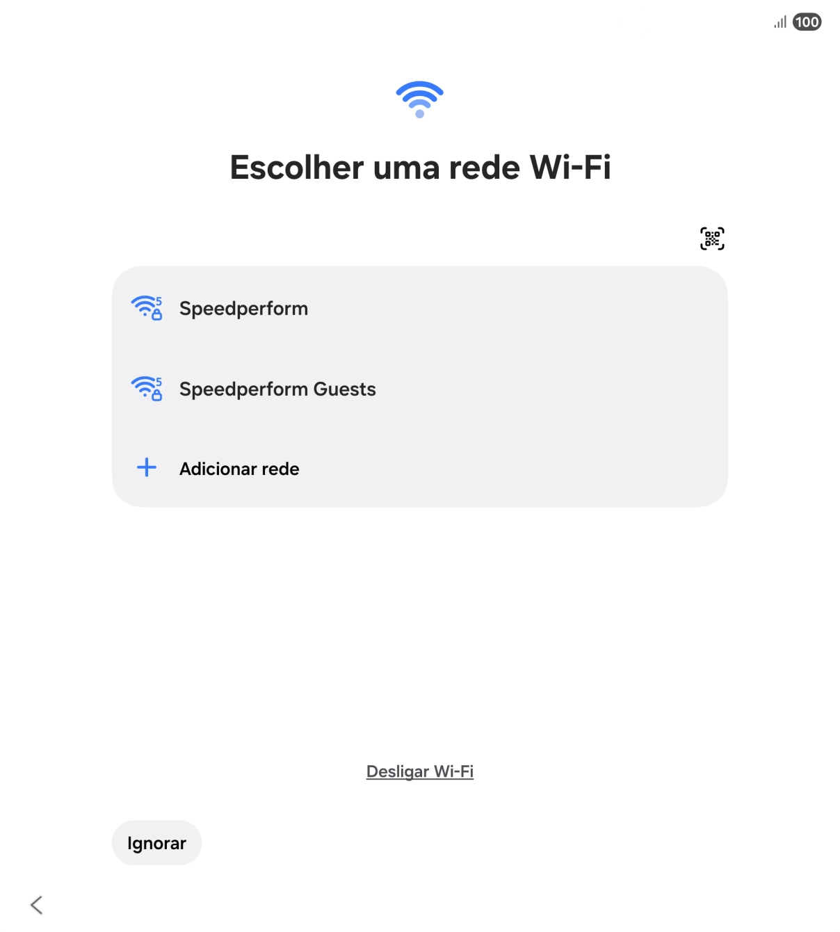 Prima a rede Wi-Fi pretendida.