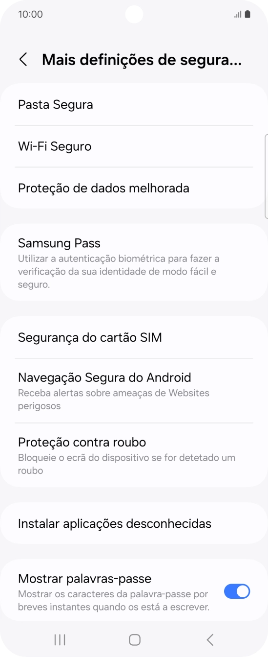 Prima Segurança do cartão SIM.