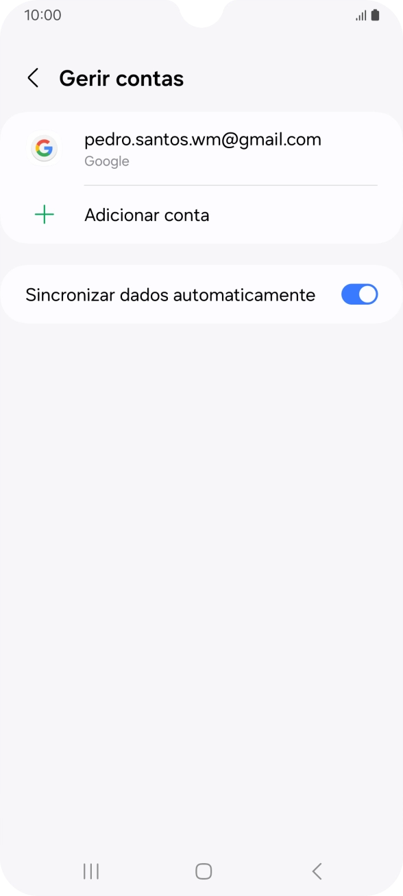 Prima Adicionar conta.