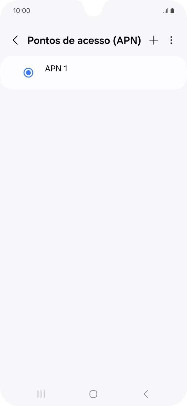 Prima o ícone para adicionar.