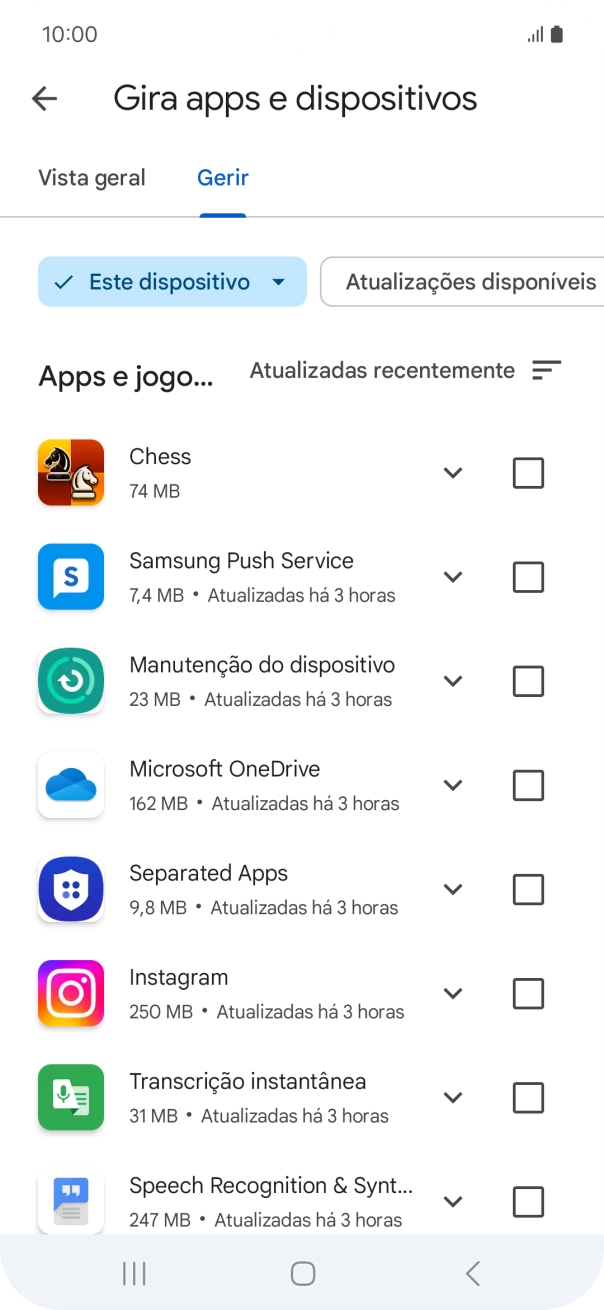 Prima a app pretendida.