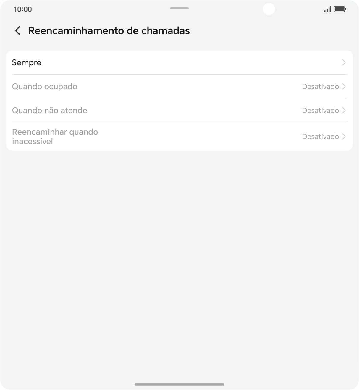 Prima o tipo de desvio pretendido.