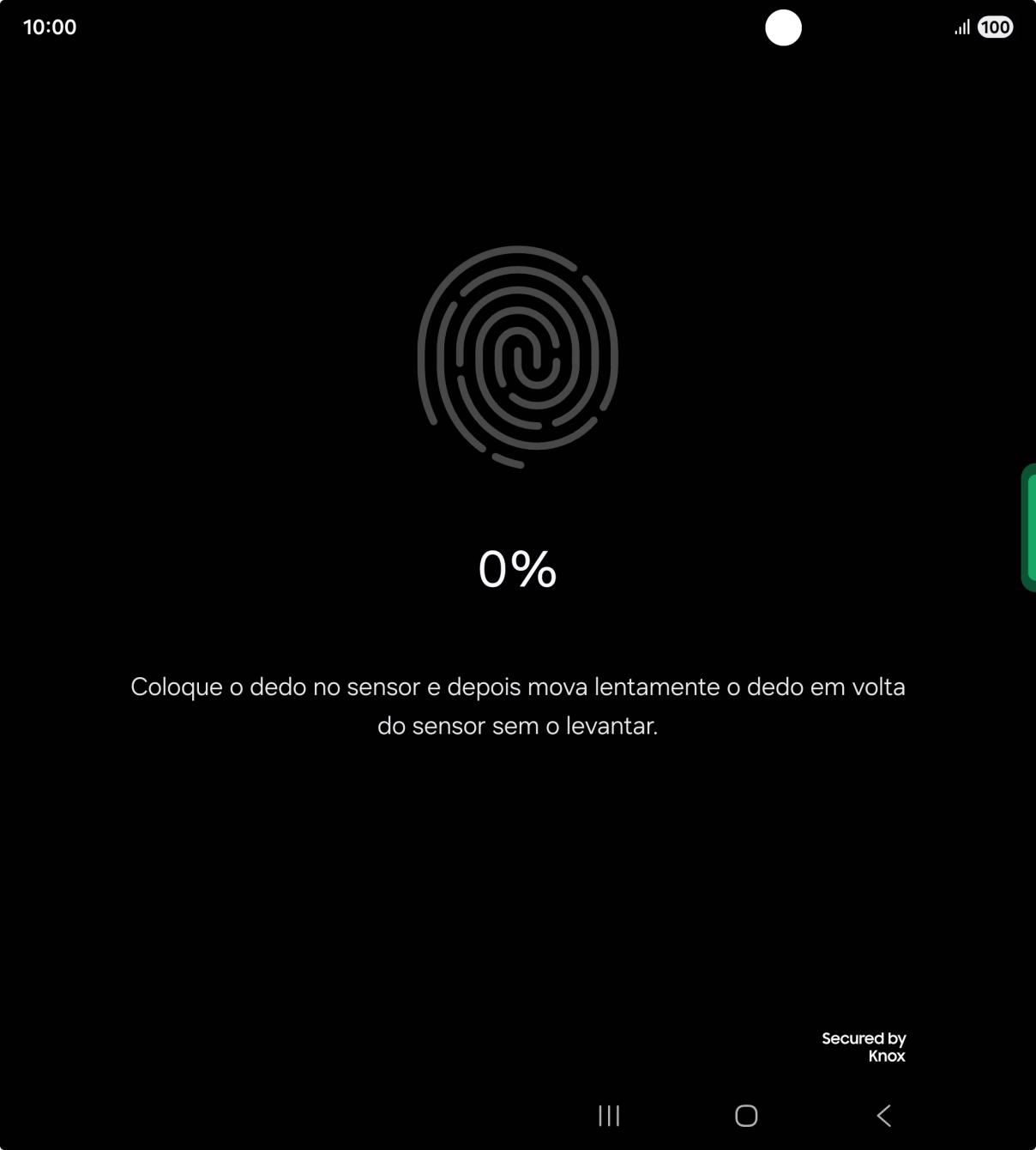 Siga as indicações no ecrã para definir a impressão digital como código de bloqueio.