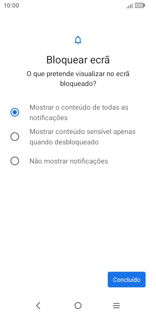 Prima as definições pretendidas para as ativar ou desativar.