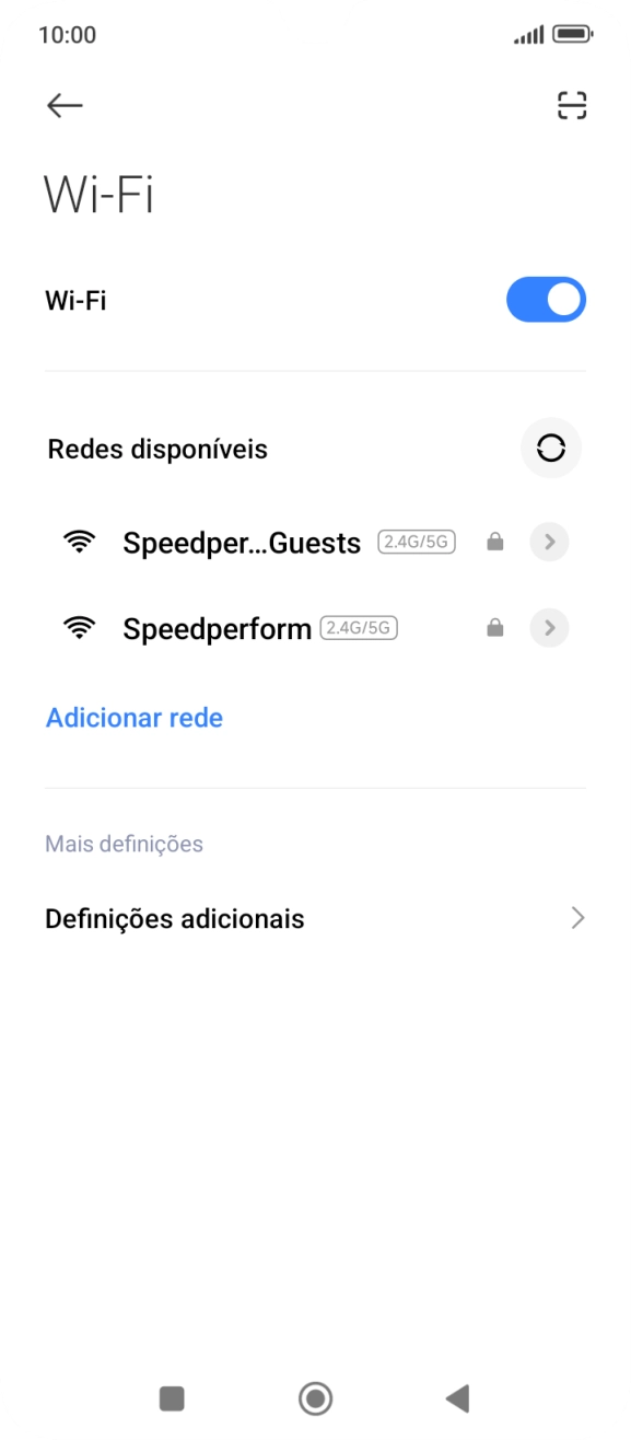 Prima a rede Wi-Fi pretendida.