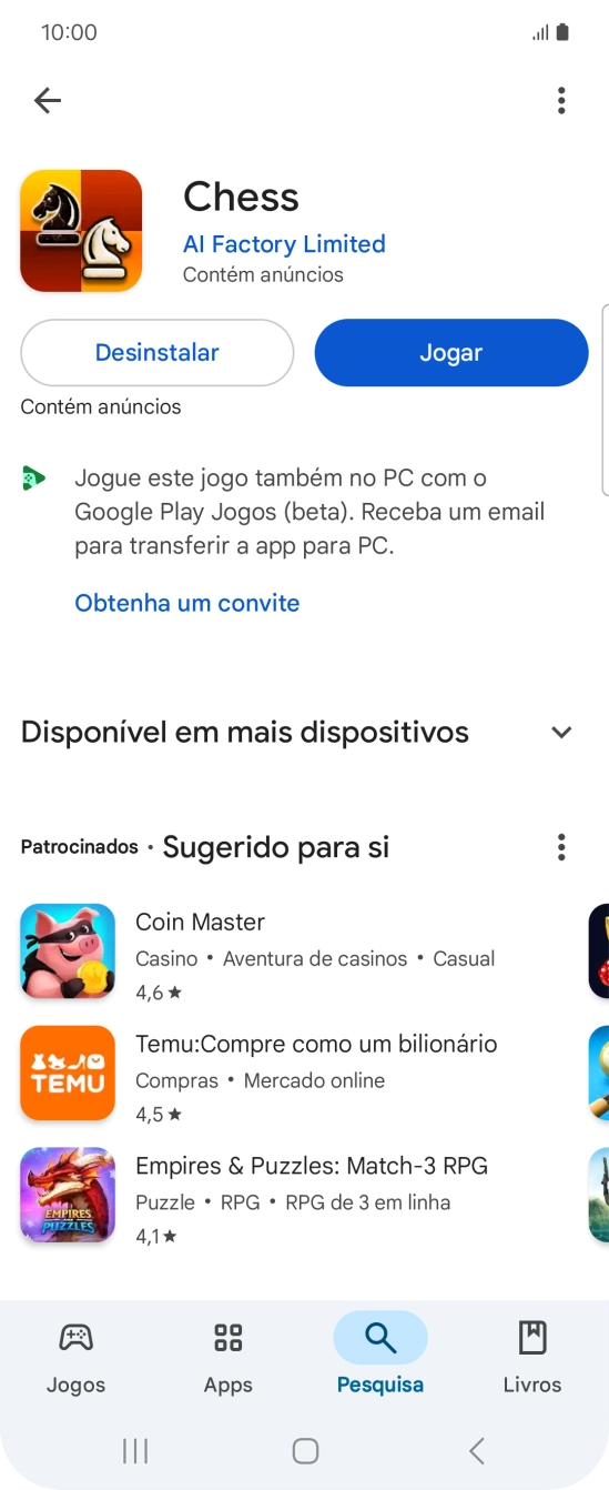 Prima a tecla de início para terminar e voltar ao ecrã inicial.