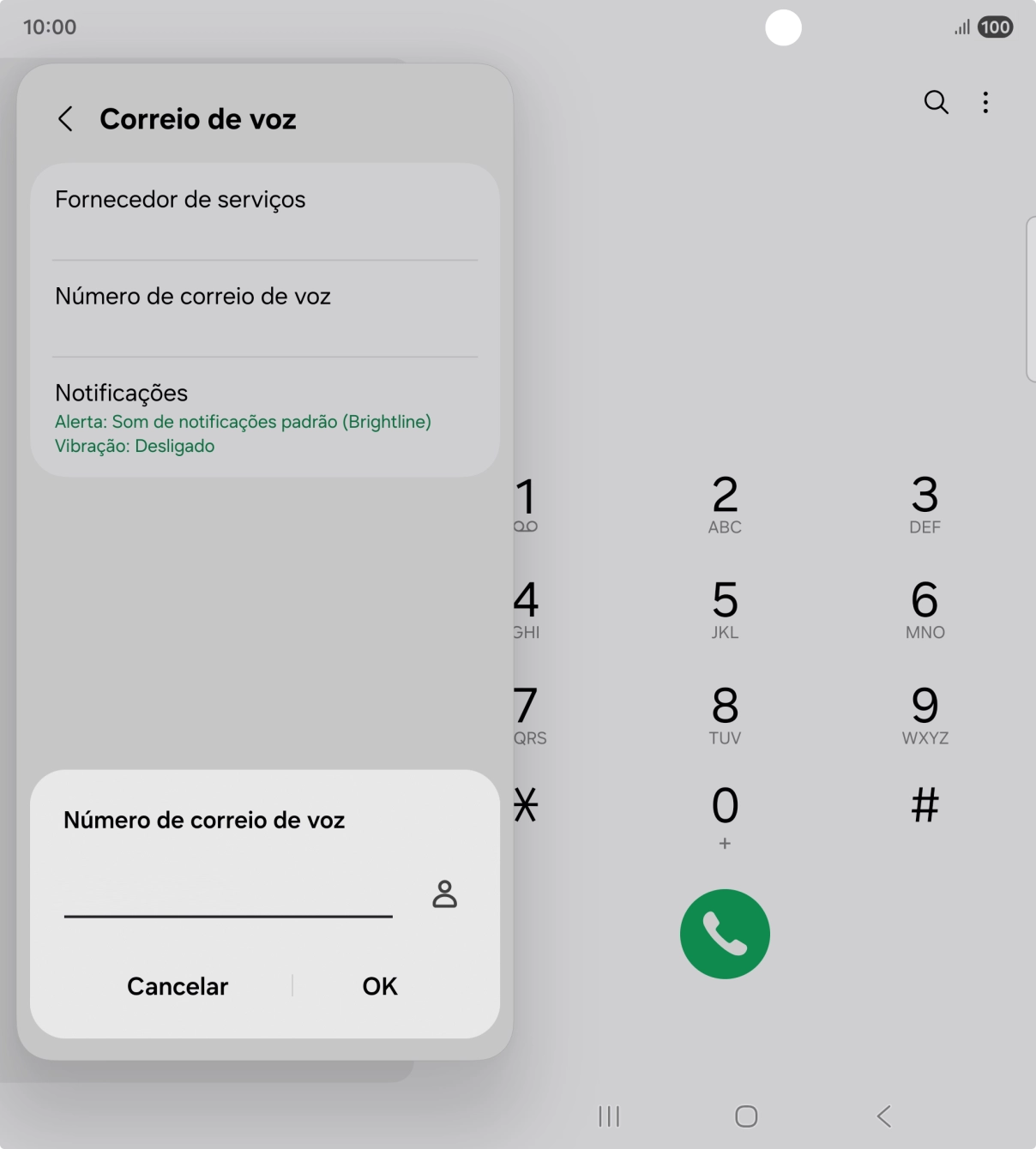 Introduza 123 e prima OK.