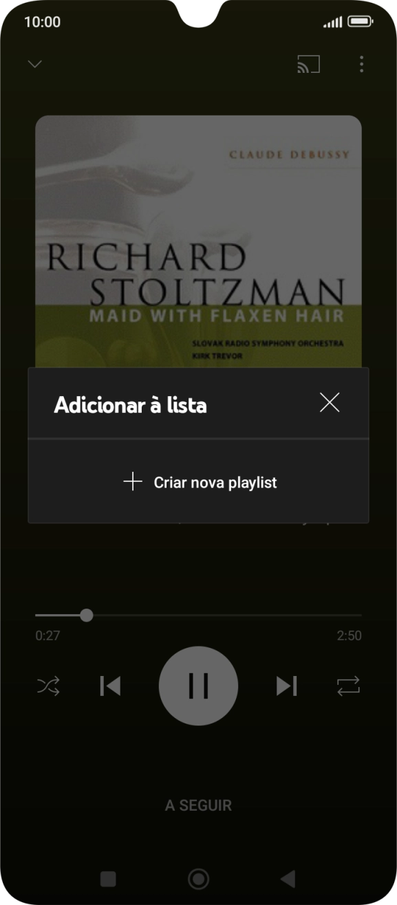 Prima Criar nova playlist.